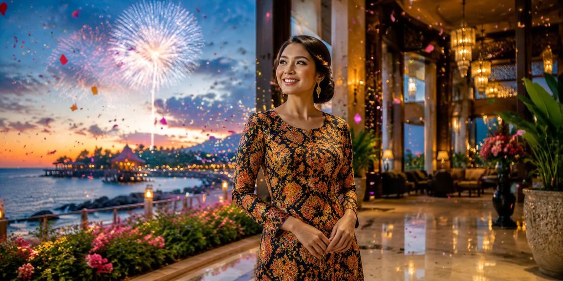 Suasana meja baccarat kasino Malaysia bergaya batik dengan dealer langsung dalam talian