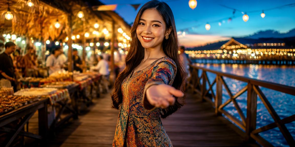 Suasana kasino hiburan bergaya batik di Sabah Malaysia dengan permainan meja langsung